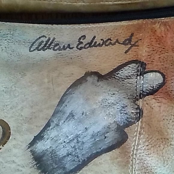Allan Edward's hand painted leather bag - Picture 2 of 5